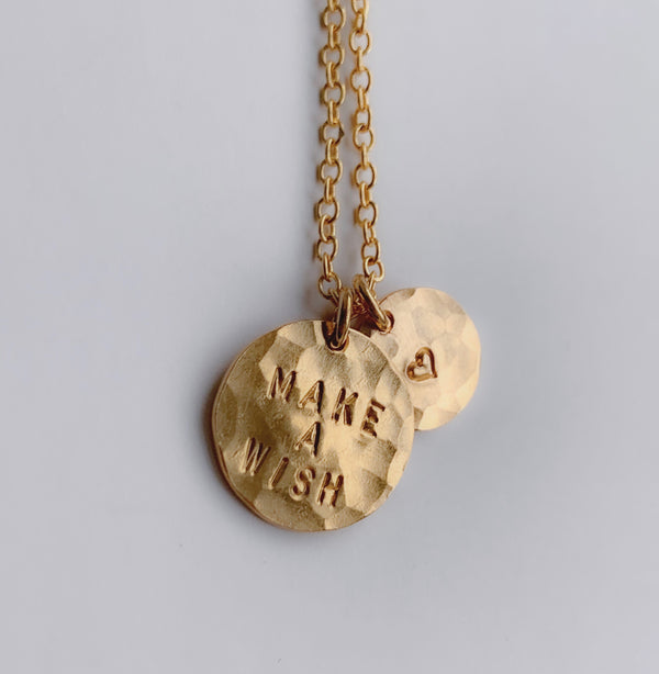 Personalized Necklace Two Pendants - Gold