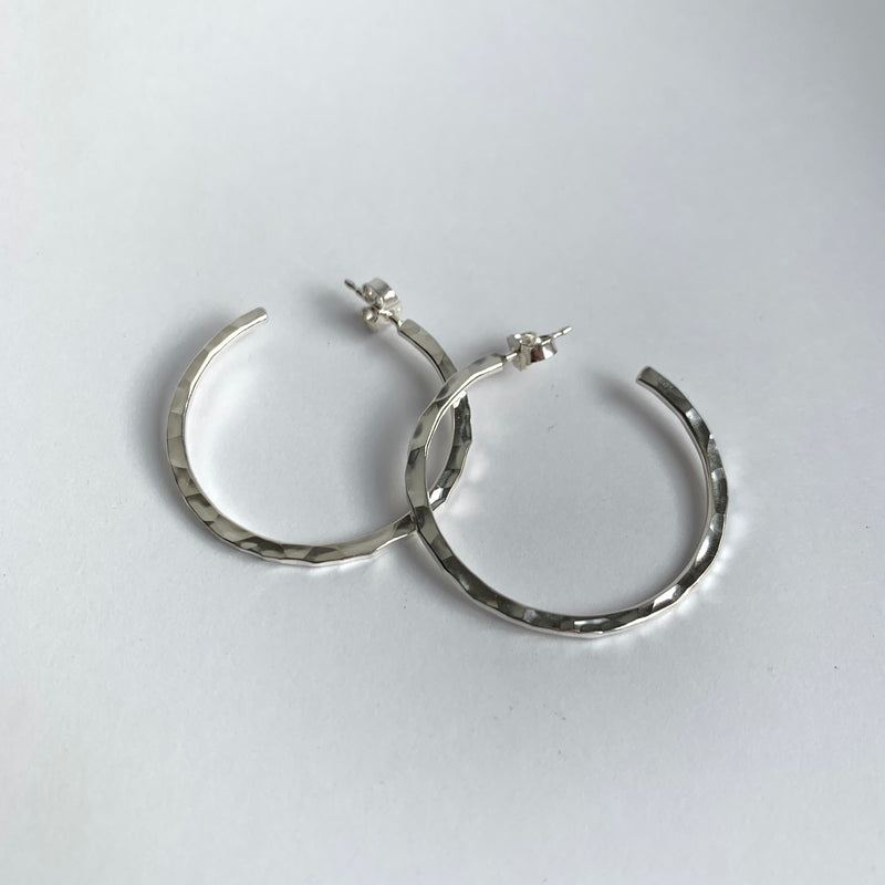 Hoop Earrings Large - Silver